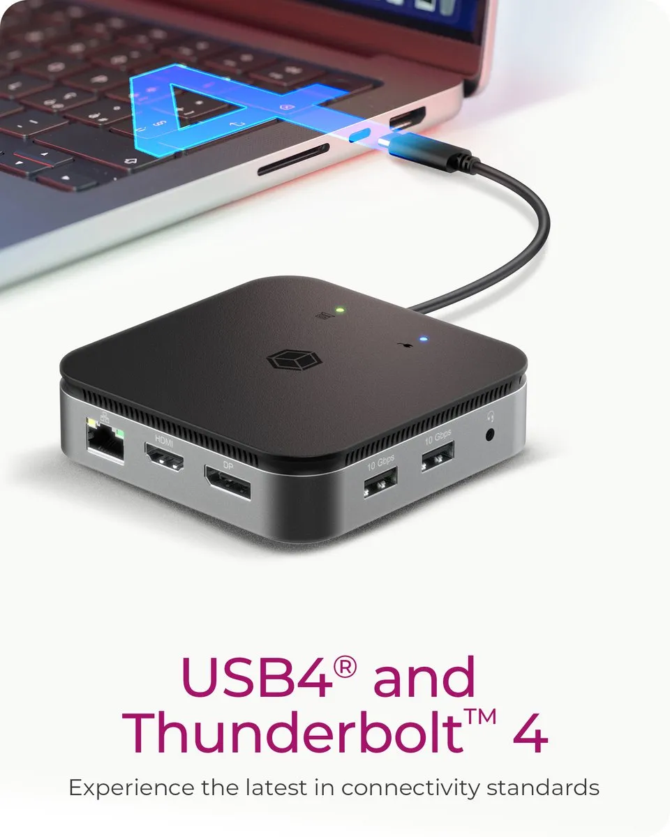 Icy Box IB-DK408-C41 USB4 Dockingstation - Antraciet
