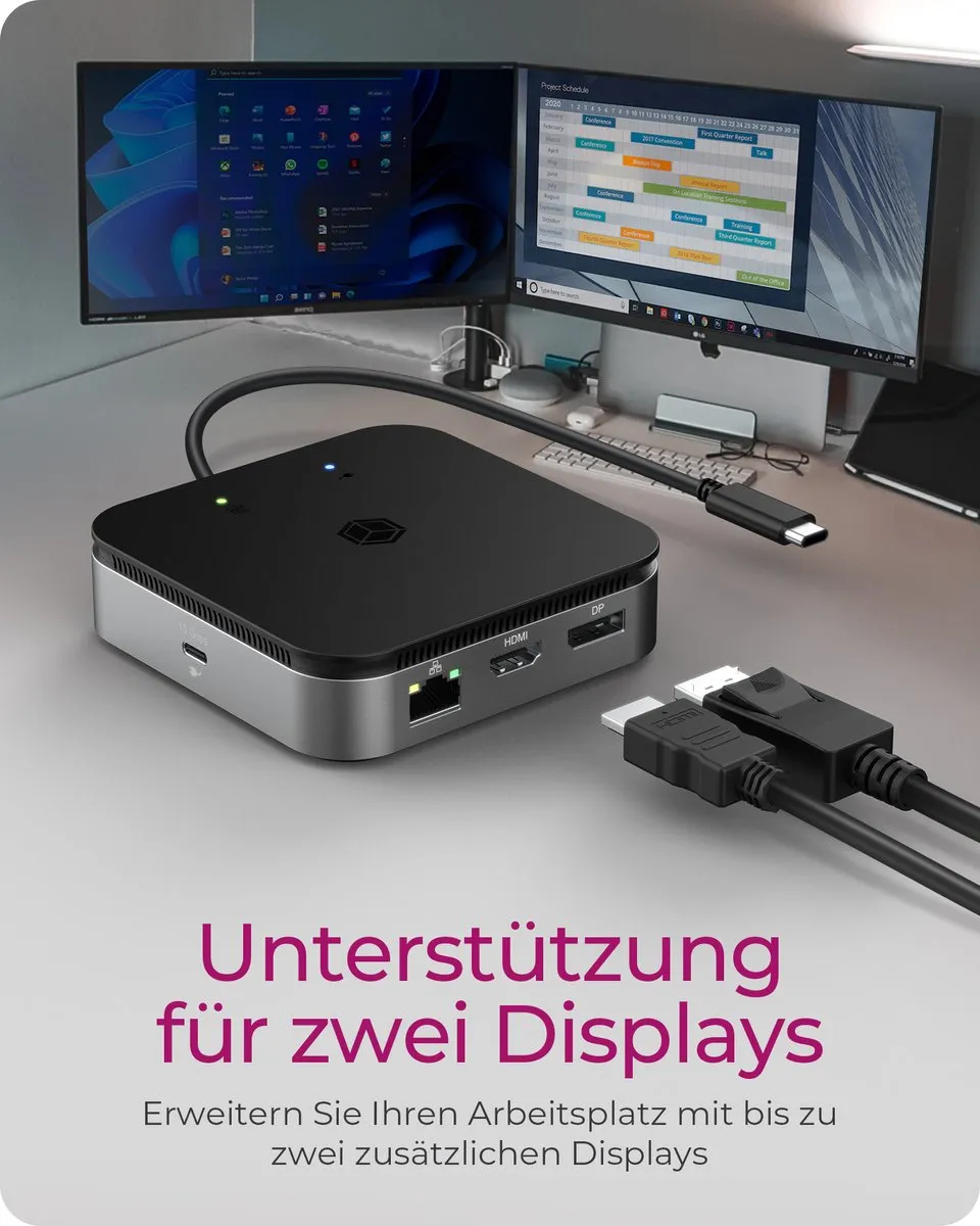 Icy Box IB-DK408-C41 USB4 Dockingstation - Antraciet