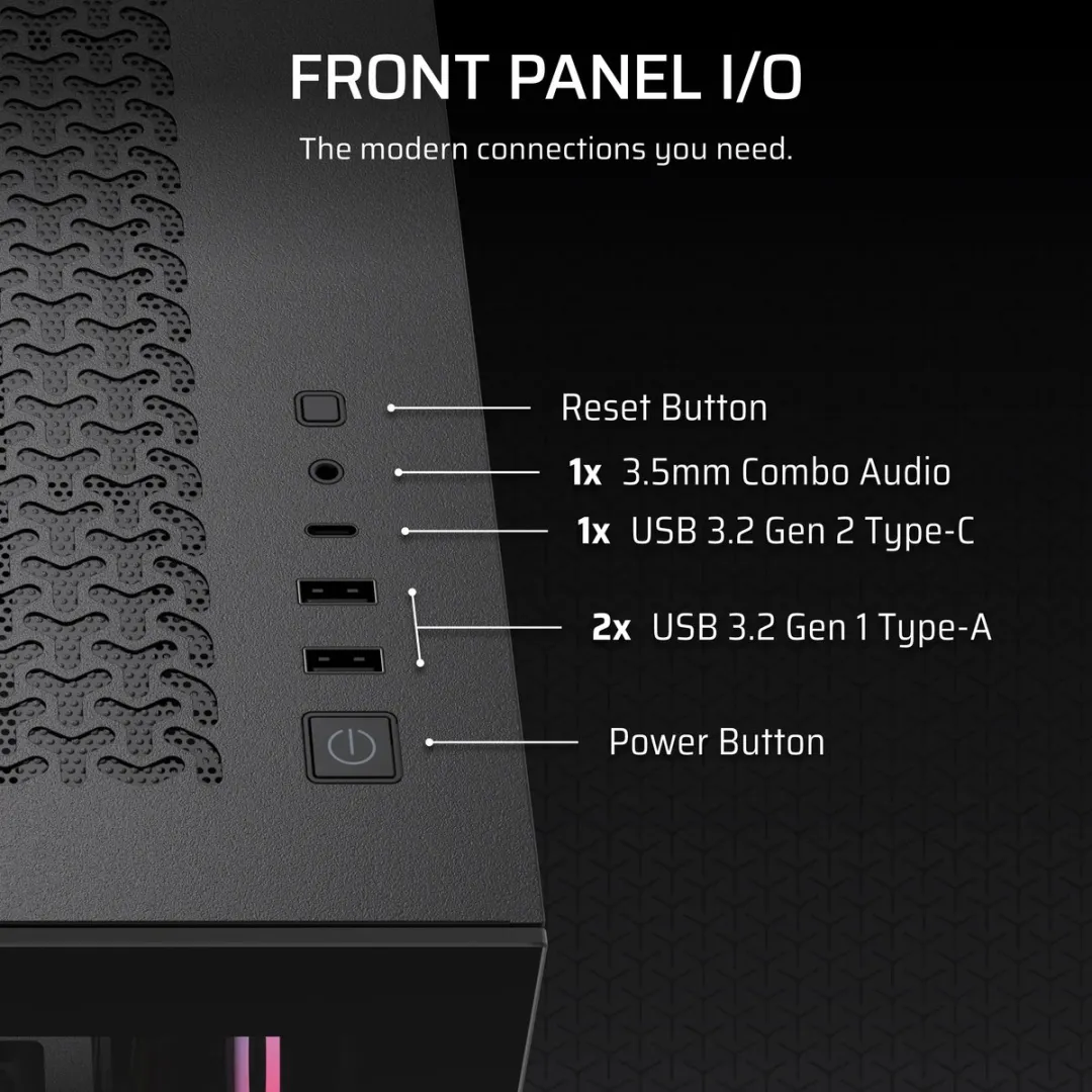 Corsair 3500X RSR PC-behuizing - 3 ARGB ventilatoren - Zwart