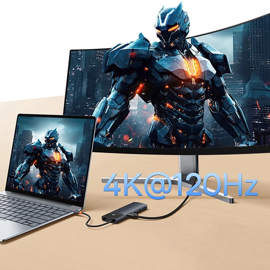 Baseus Hub USB-C Metal Gleam II 10-in-1 - Grijs