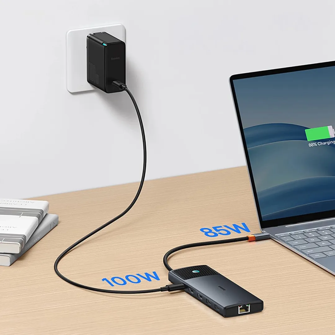 Baseus Hub USB-C Metal Gleam II 10-in-1 - Grijs