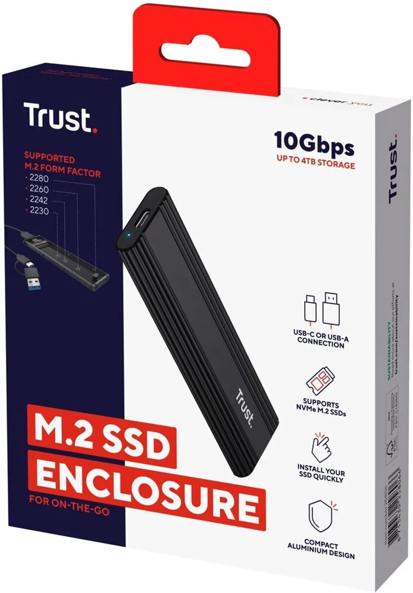 Trust 25806 SSD-behuizing - Zwart