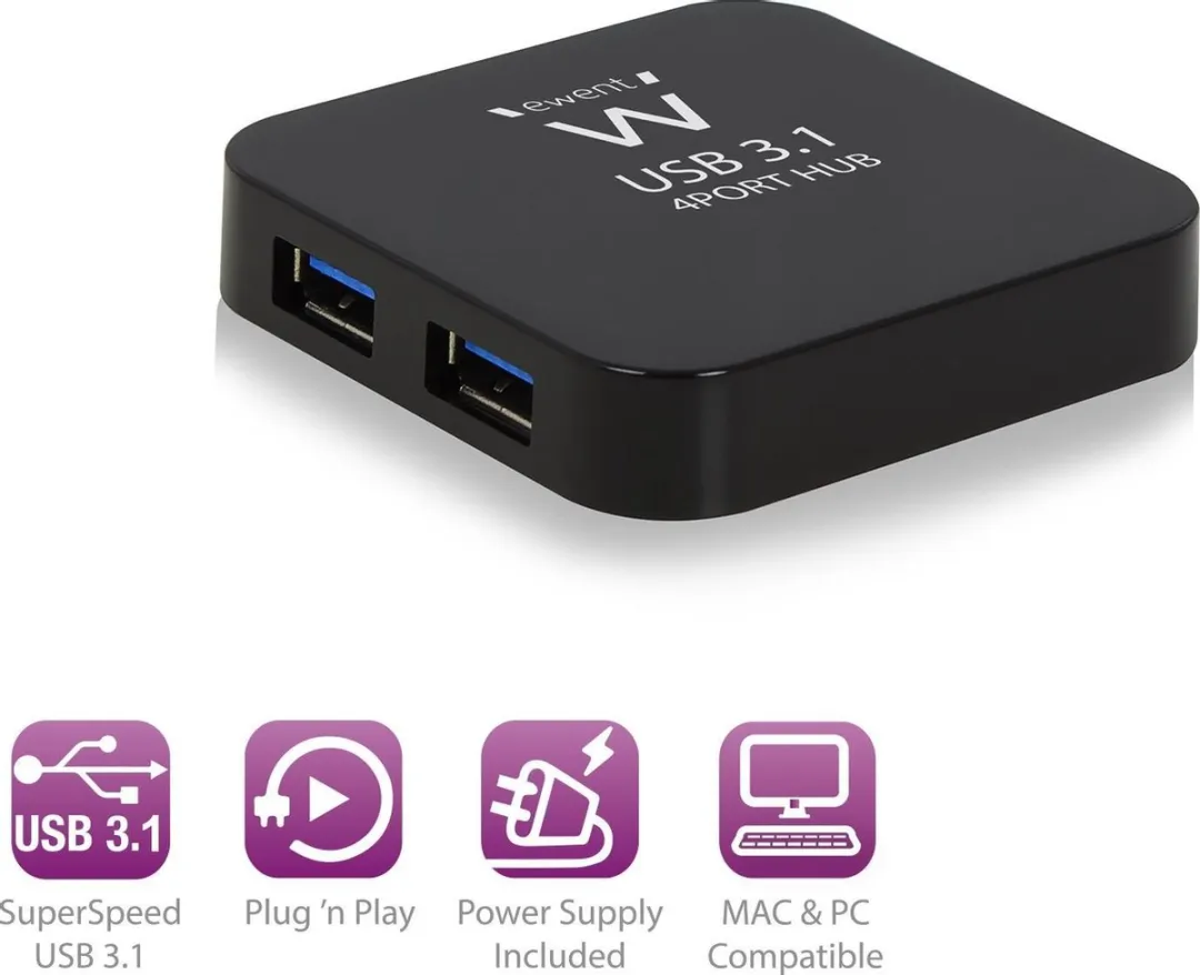 Ewent EW1134 USB Hub 4x USB 3.1
