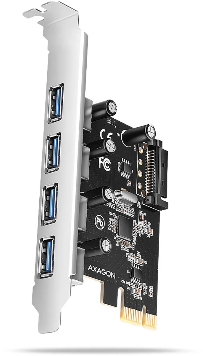 Axagon PCEU-430RS PCIe Kaart - 4x USB 5Gbps