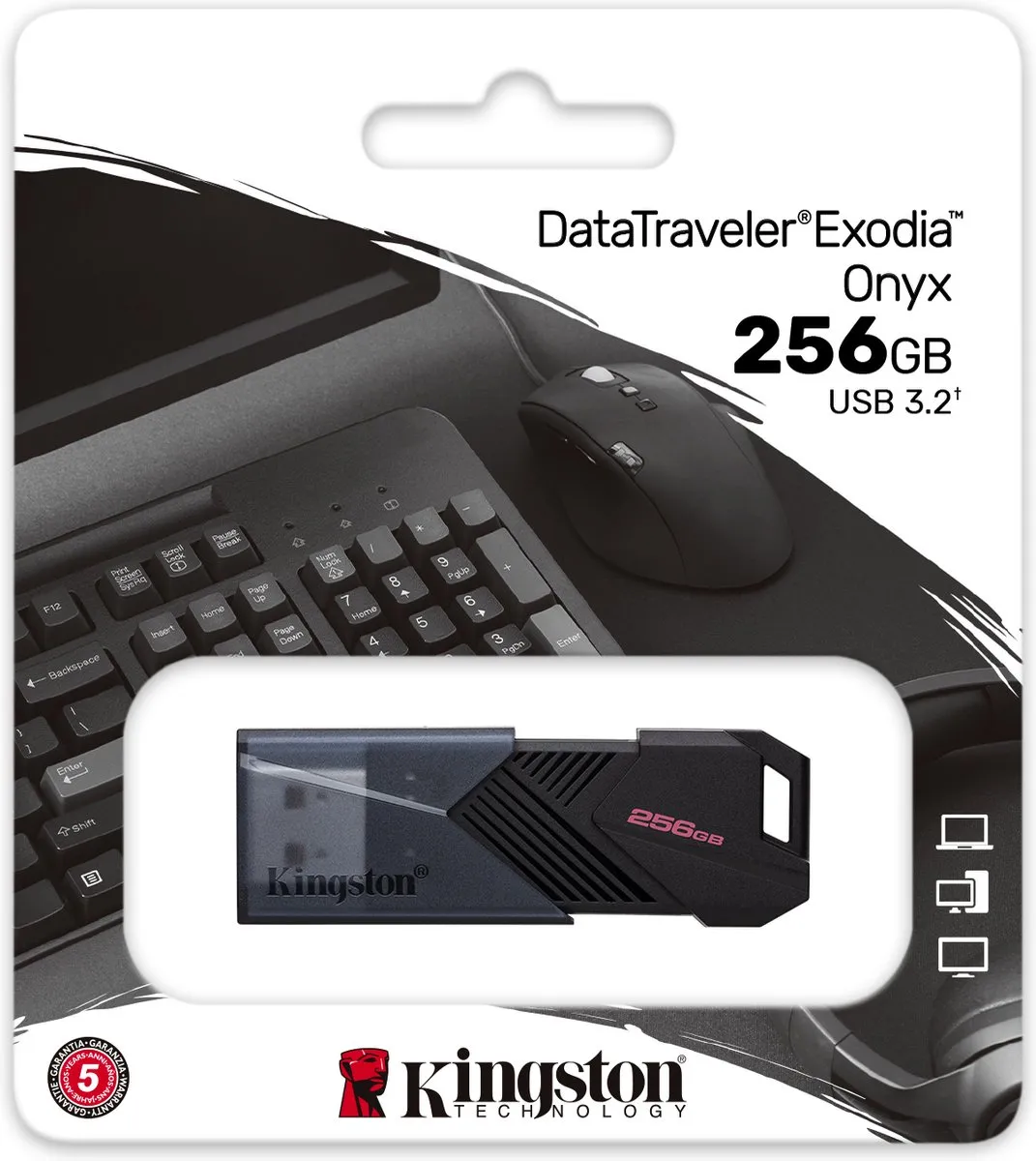 Kingston DataTraveler Exodia Onyx USB-Stick 256GB - Zwart