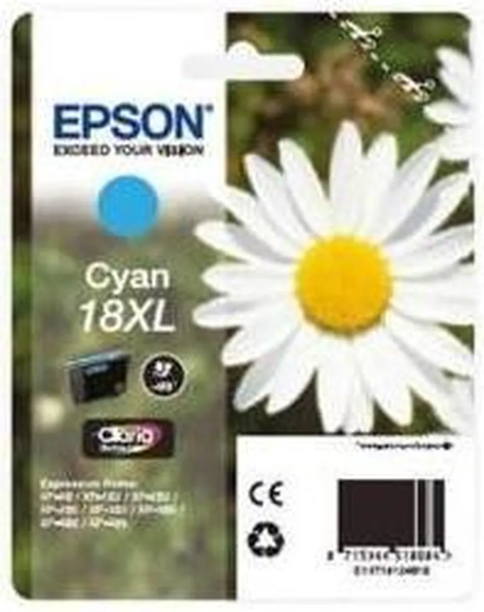 Epson 18XL C13T18124010 Cyaan Inktcartridge