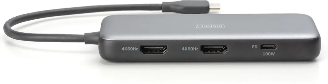 Digitus DA-70915 USB-C Dockingstation - M.2 SSD-slot - Grijs/Zwart