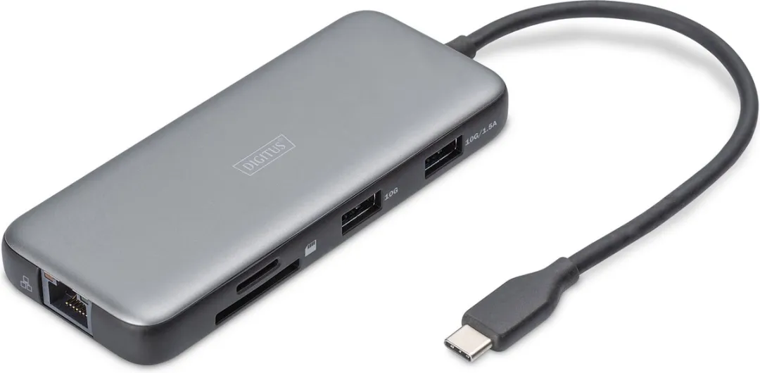 Digitus DA-70914 USB-C Dockingstation - Grijs/Zwart