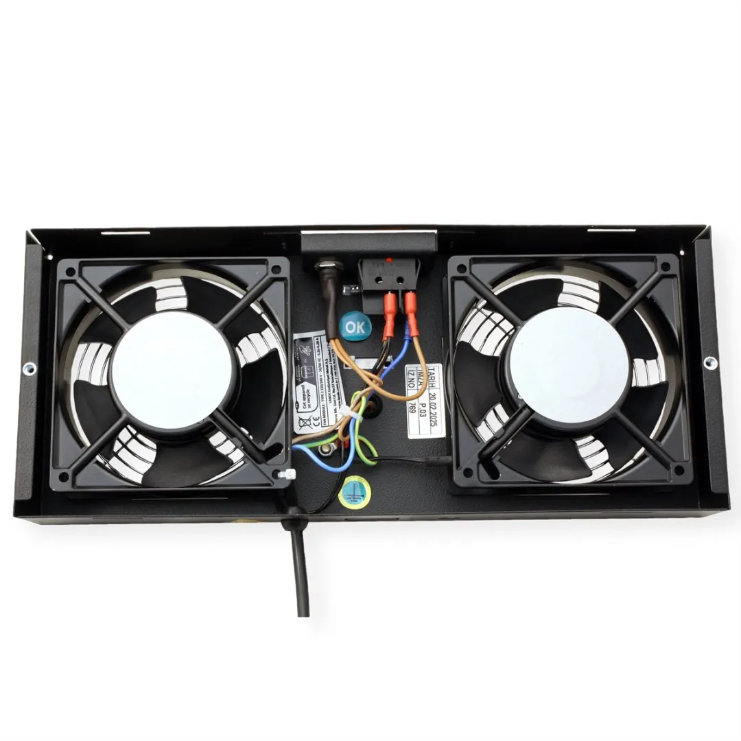 Roline Ventilatie-unit 2 Ventilatoren 19-inch - Zwart - afbeelding 3 van 6