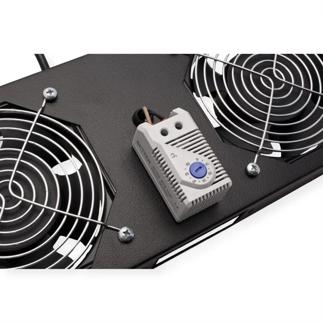 Roline Ventilatie-unit 2 Ventilatoren 19-inch - Zwart - afbeelding 2 van 6