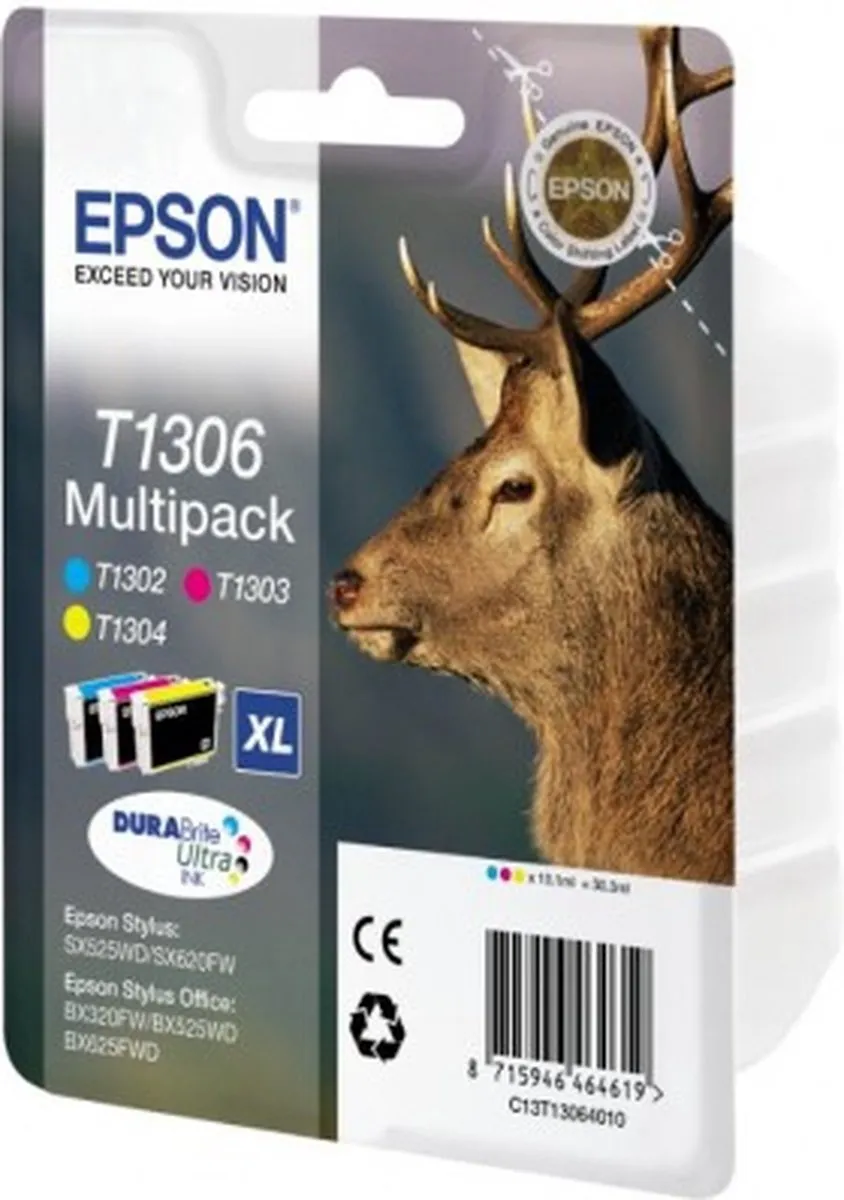 Epson T1306 DURABrite Ultra Inktcartridge - 30.3ml (3x10.1ml) - C13T13064010