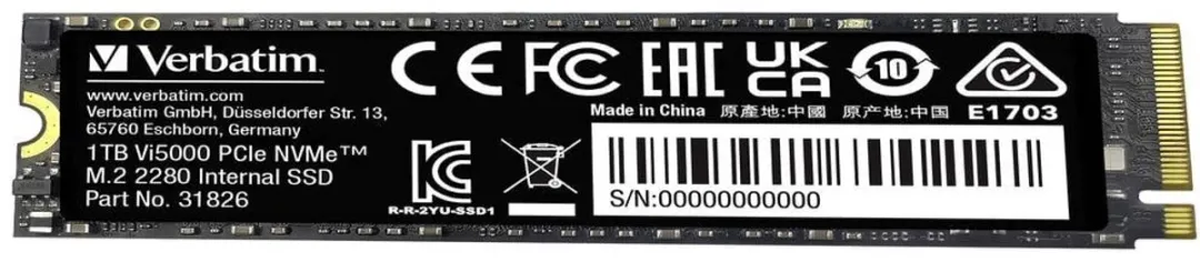 Verbatim Vi5000 31826 M.2 PCIe NVMe SSD 1TB