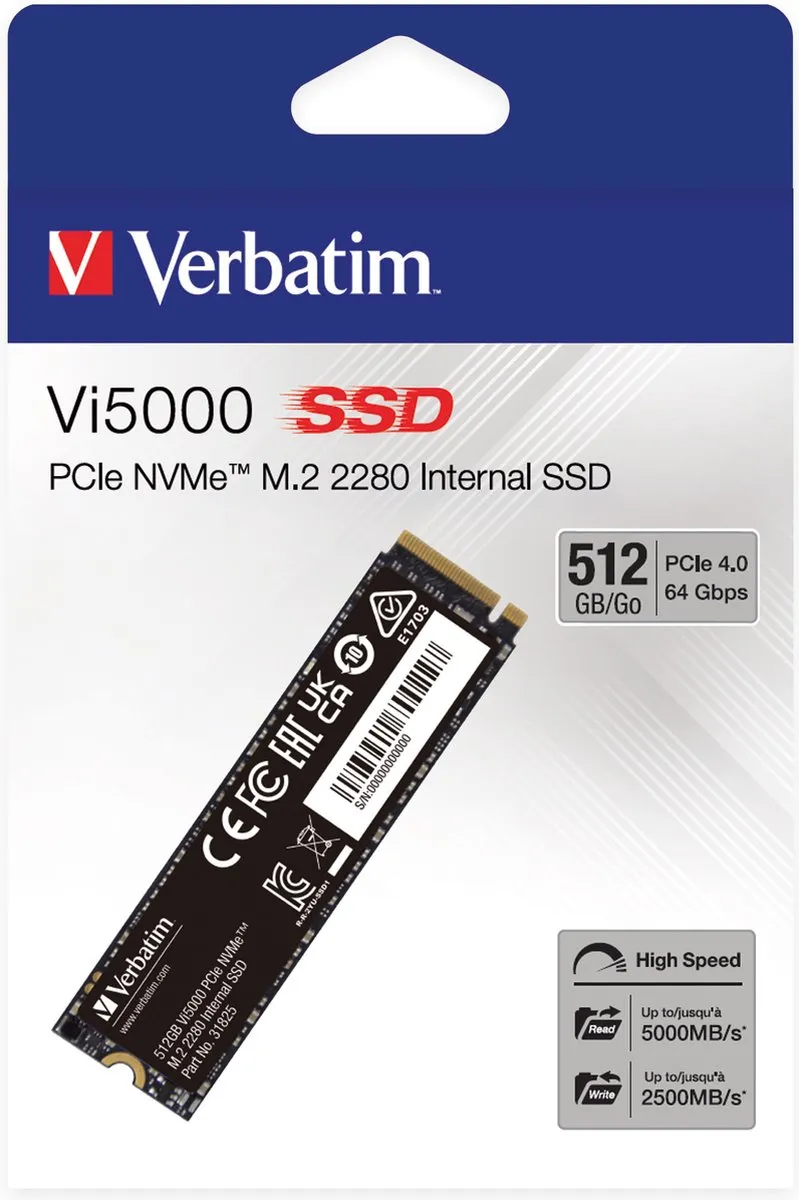 Verbatim Vi5000 31825 M.2 NVMe SSD 512GB