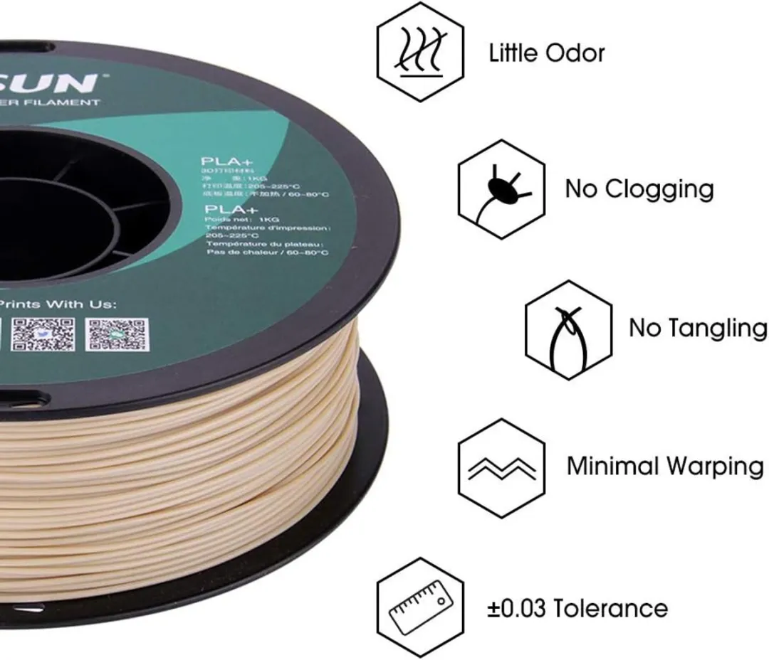 ESUN PLA+ Filament 1.75mm Bone White 1kg