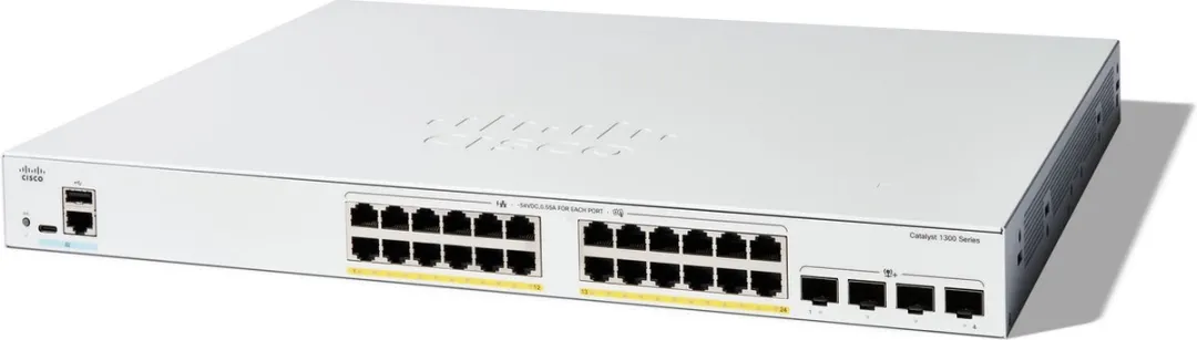 Cisco Catalyst C1300-24FP-4G Netwerkswitch - 24 PoE-poorten - 128 Gbps