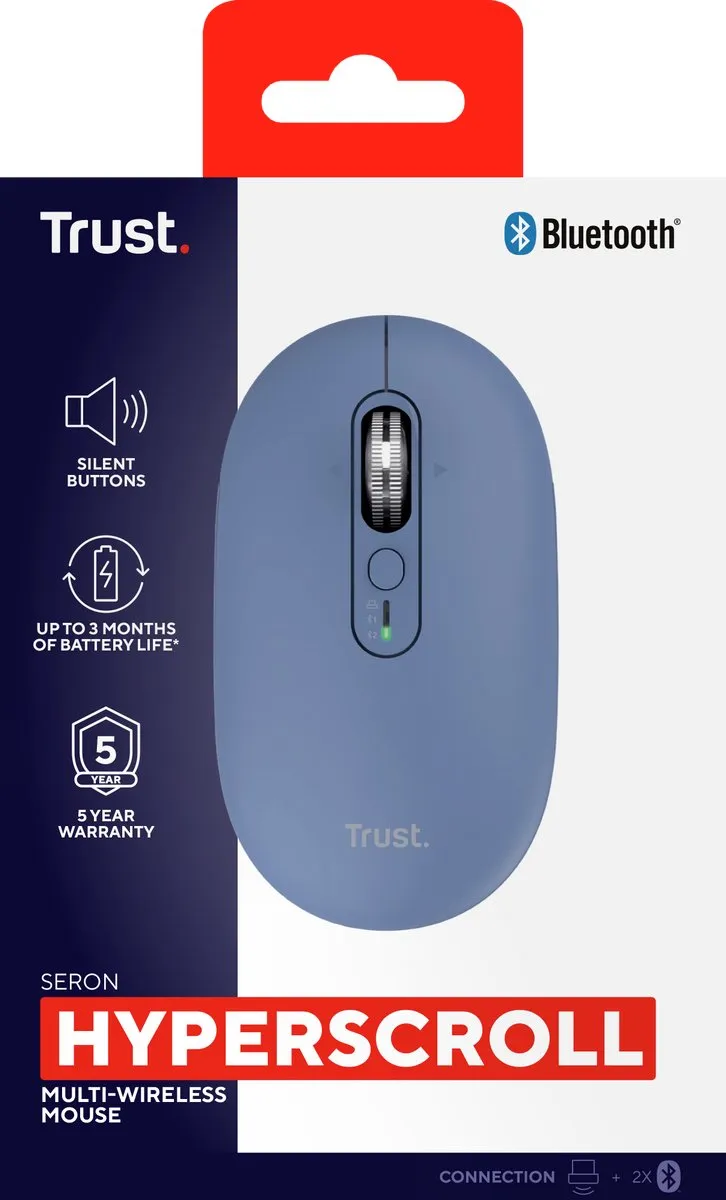 Trust Seron Hyperscrolmuis 26020 - Verticaal - Blauw - afbeelding 6 van 6