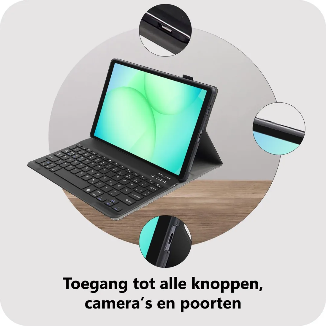 Just in Case TSA2813KB1QZ Tablethoes met Toetsenbord - Samsung Galaxy Tab A11 Plus - Zwart