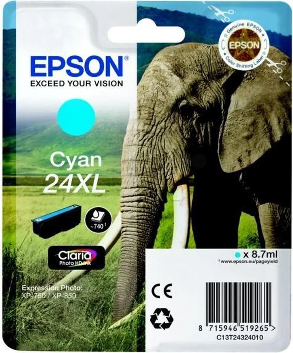 Epson C13T24224010 Inktcartridge - Cyaan - 360 pagina's
