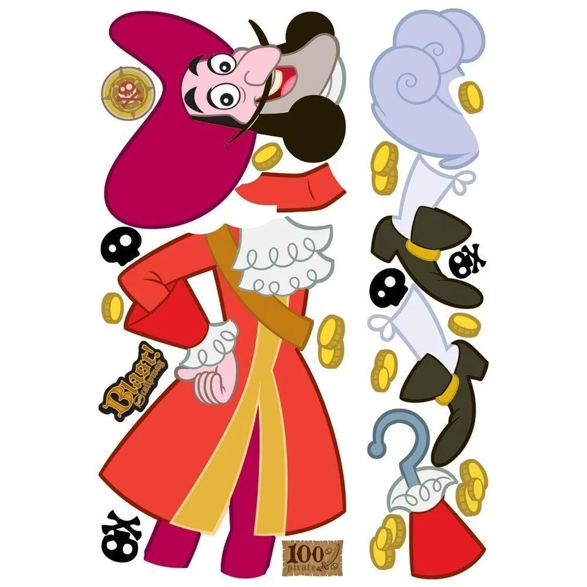 Disney Jake and the Neverland Pirates Kapitein Haak Muurstickers - 23-delig