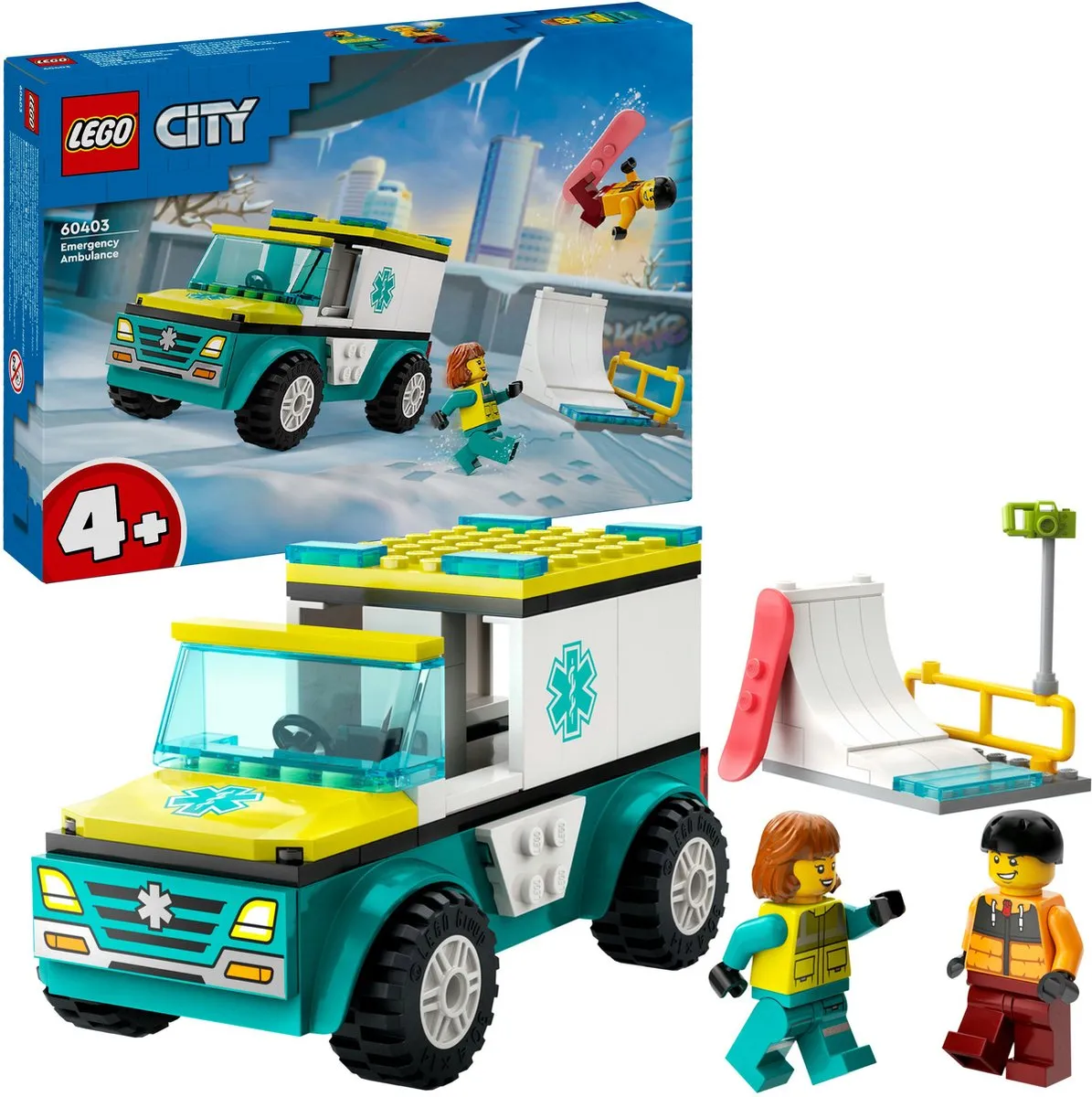 LEGO City Ambulance en Snowboarder 60403 - 2 Minifiguren