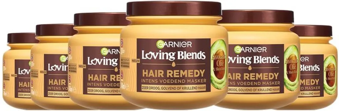 Garnier Loving Blends Avocado & Shea Haarmasker 6x340ml - Zeer Droog/Krullend Haar