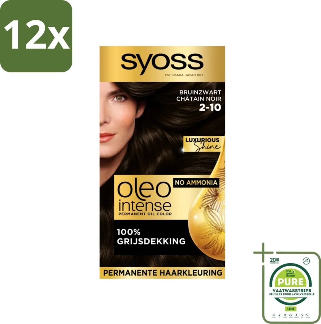 SYOSS Oleo Intense Haarverf 2-10 Bruinzwart - 12 Stuks
