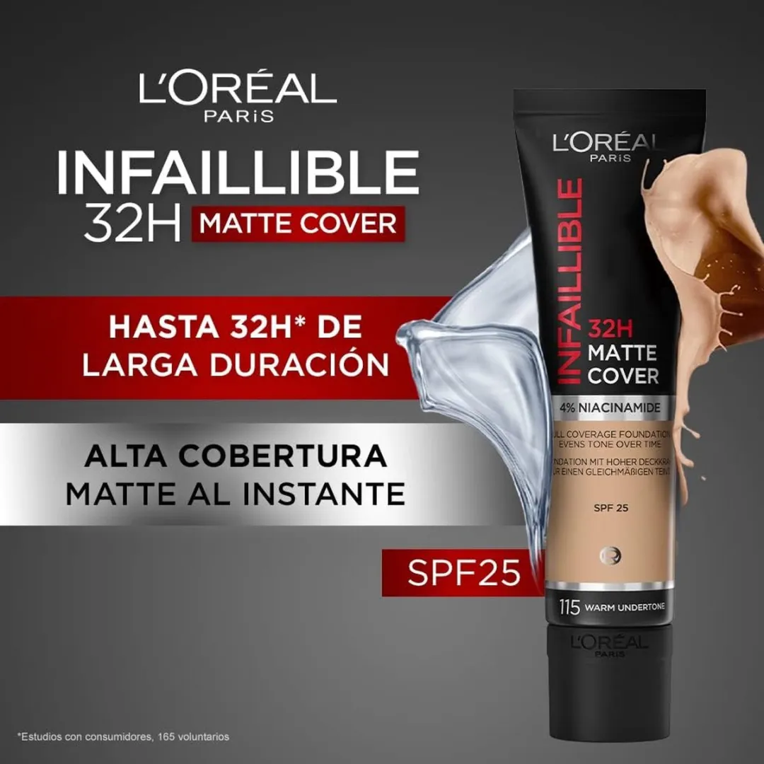 L'Oréal Paris Onfeilbare 24h Matte Cover Foundation 115 Beige Doré - 30ml
