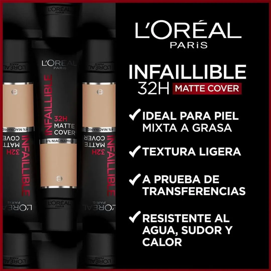 L'Oréal Paris Onfeilbare 24h Matte Cover Foundation 115 Beige Doré - 30ml