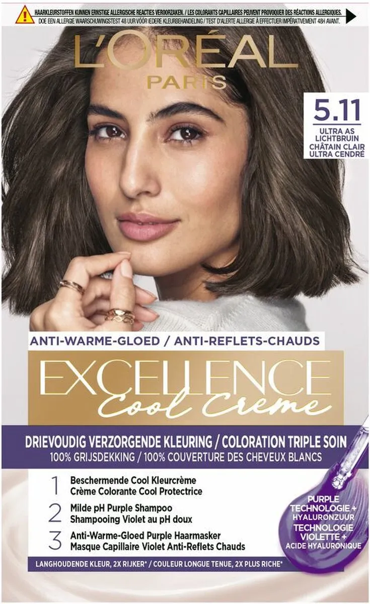 L'Oréal Paris Excellence Cool Cream 5.11 Ultra Ash - 6 Stuks