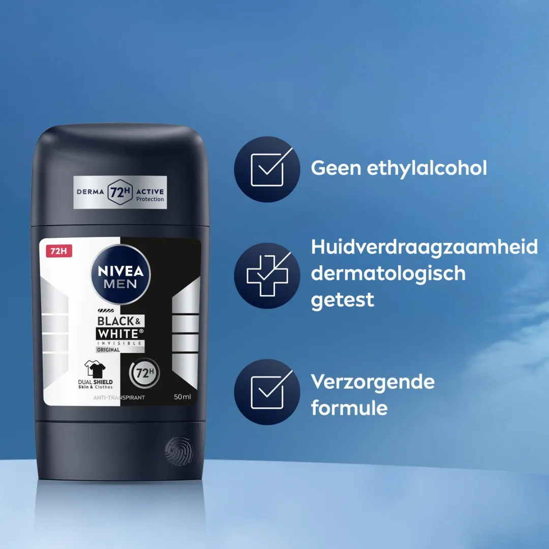 NIVEA MEN Black & White Invisible Anti-transpirant Stick - 250ml