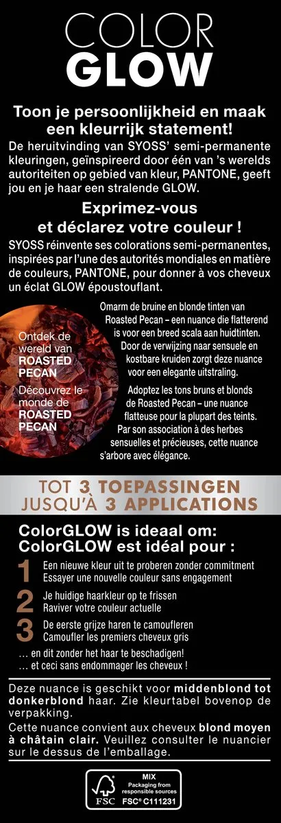 SYOSS Color Glow Kleuropfrisser Roasted Pecan - 3x100ml - afbeelding 2 van 6