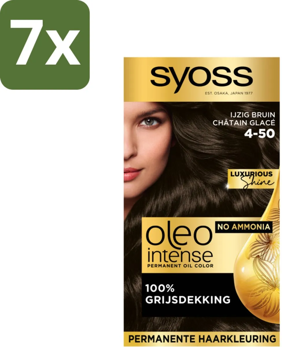 SYOSS Oleo Intense Haarverf 4-50 Ijzig Bruin - 7x115ml