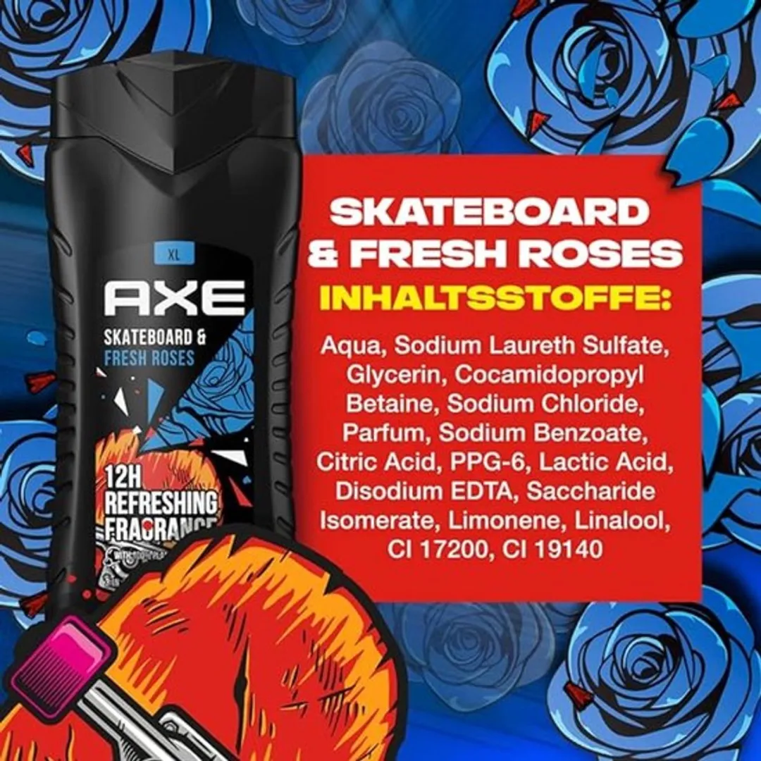 Axe XL Douchegel Skateboard Fresh Rose - 2000ml (5x400ml)