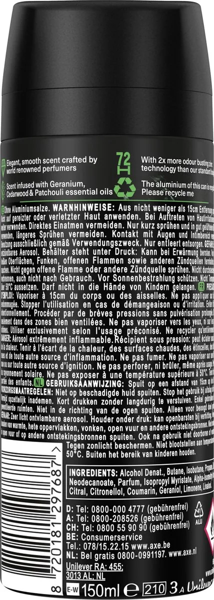 Axe Emerald Geranium Bodyspray 150ml