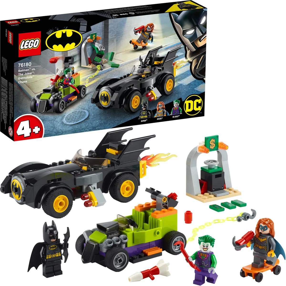 LEGO 4+ Batman vs. The Joker Batmobile Achtervolging 76180 - 136 Stukken
