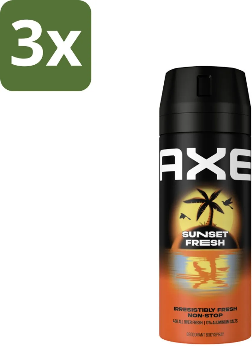 Axe Sunset Fresh Deodorant Bodyspray - 450ml (3x150ml)
