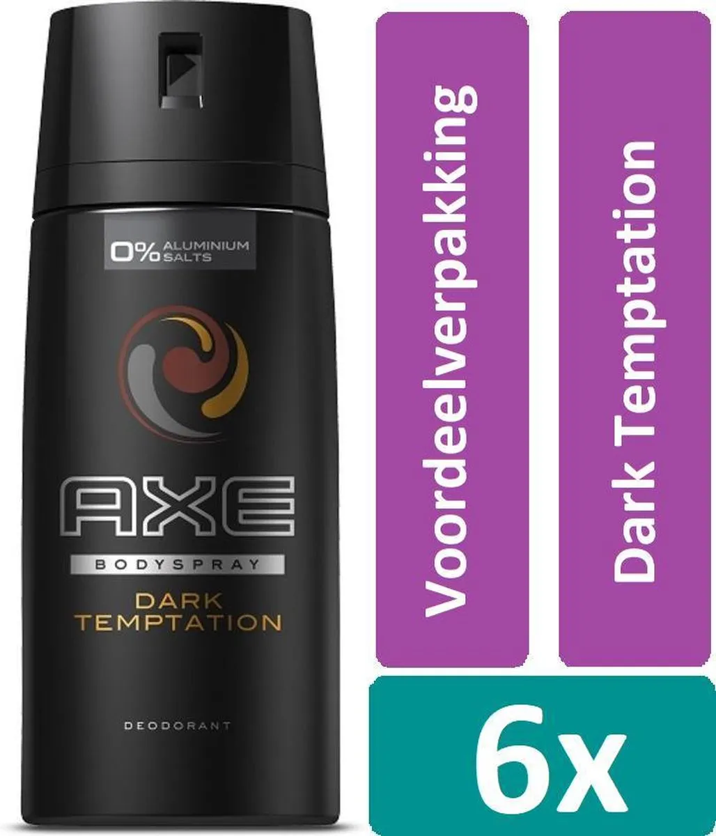 Axe Dark Temptation Deodorant Spray 150ml - 6 Stuks - afbeelding 6 van 6