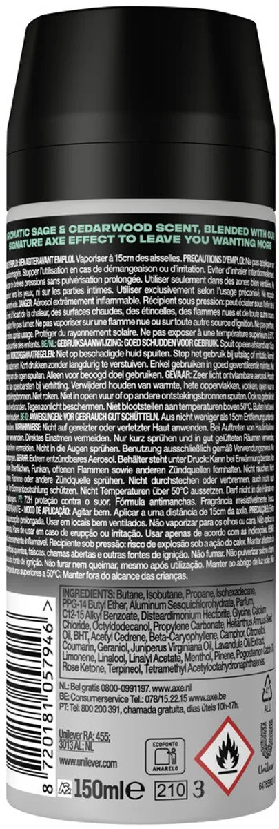Axe Apollo Anti-Transpirant Spray 150ml - 7 Stuks