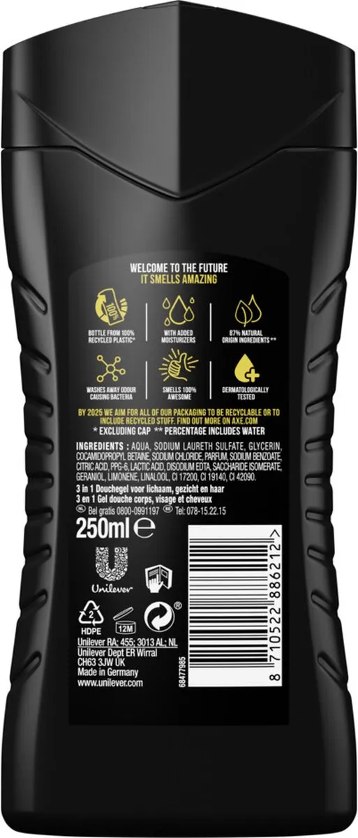 Axe 3-in-1 Douchegel Dark Temptation 250ml - 6 Stuks