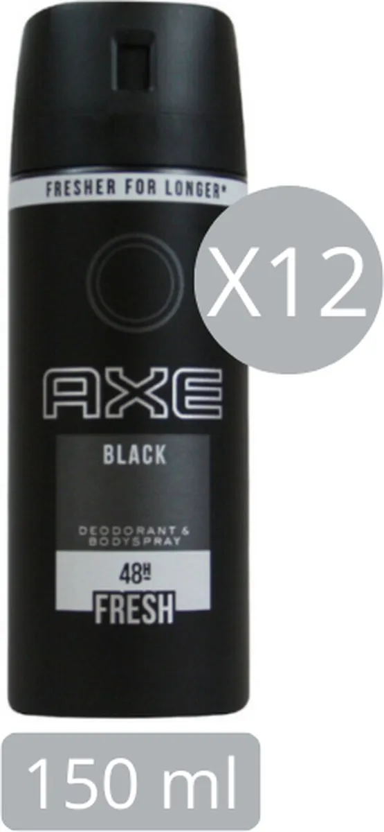 Axe Black Bodyspray Deodorant - 12x150ml