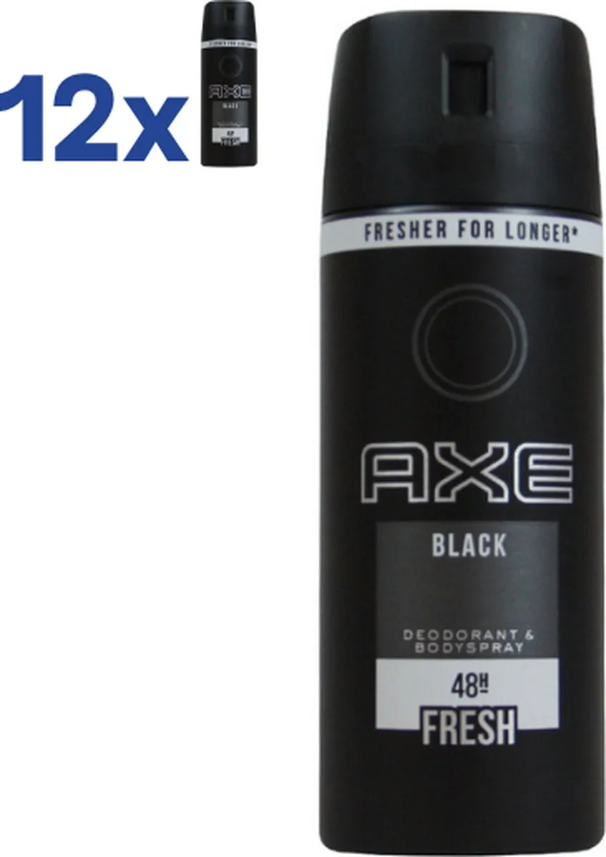 Axe Black Bodyspray Deodorant - 12x150ml
