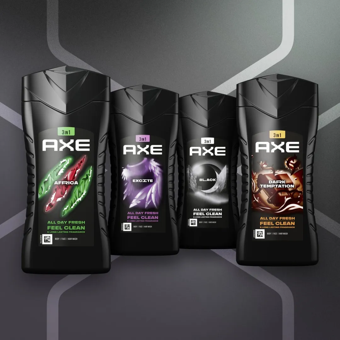 Axe 3-in-1 Douchegel - 4x250ml - Afrika/Black/Dark Temptation/Excite