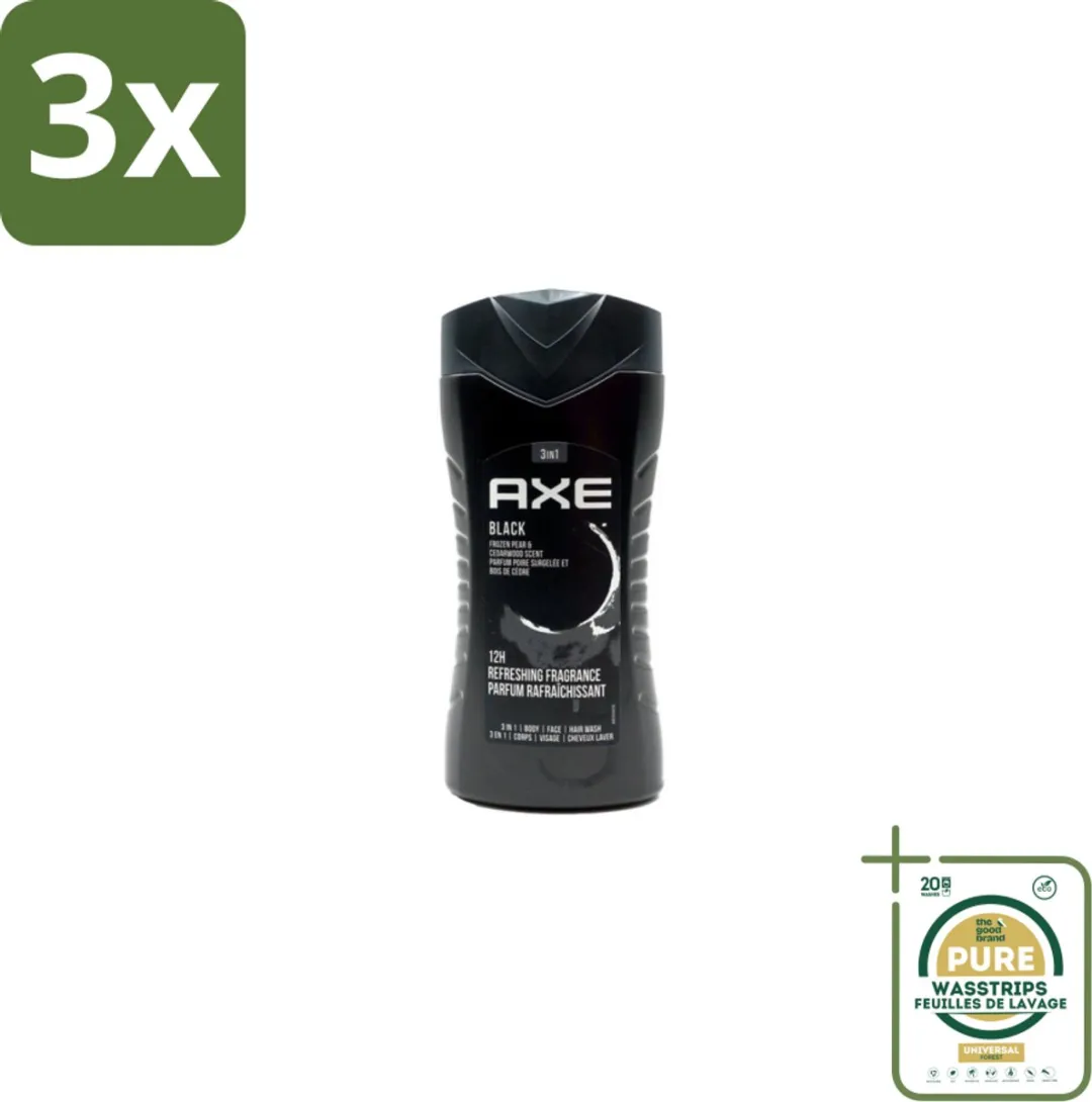 Axe Black Douchegel 750ml - 3 Stuks - afbeelding 2 van 4
