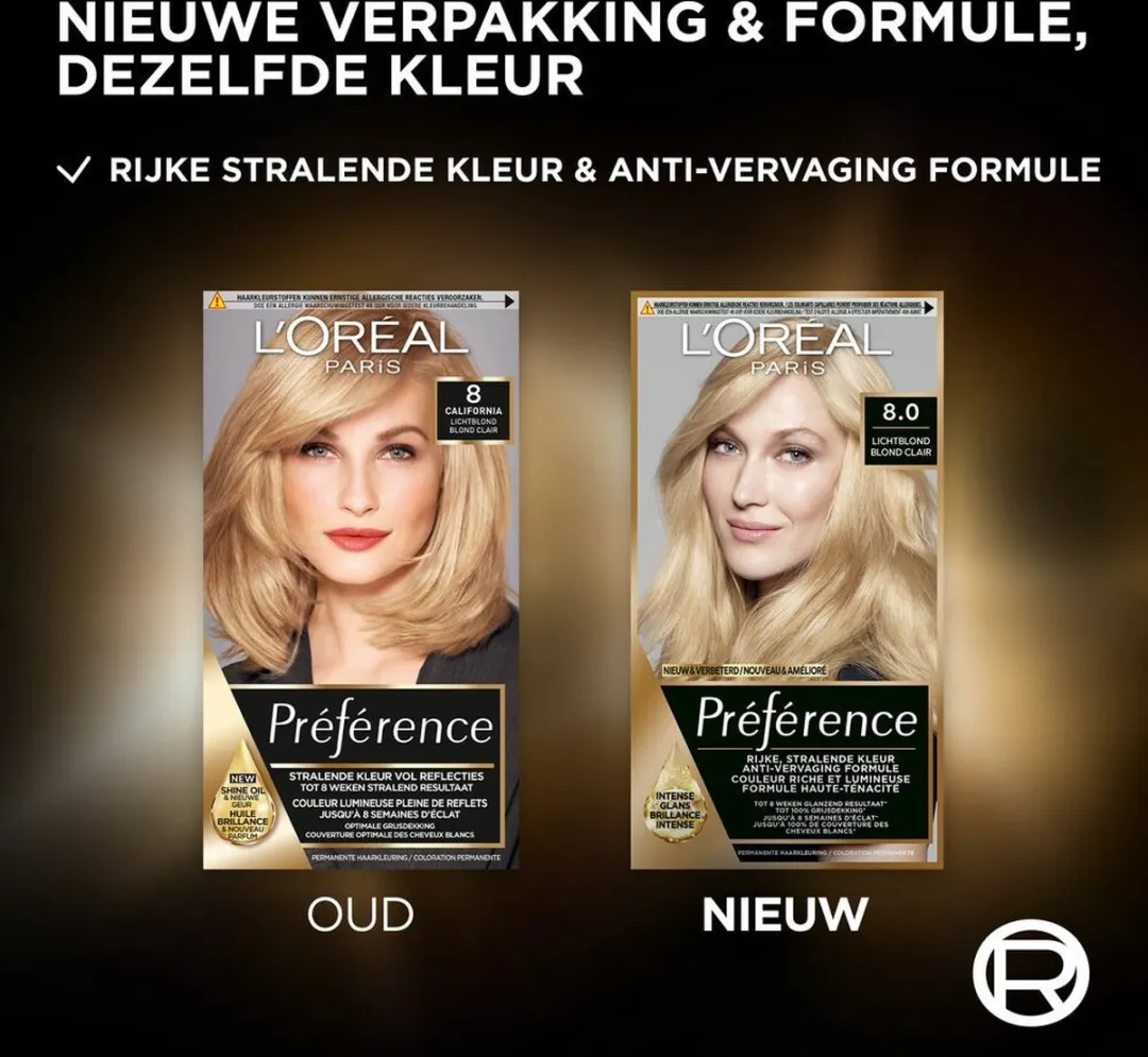 L'Oréal Paris Preference Haarkleuring 08 Lichtblond - 3x