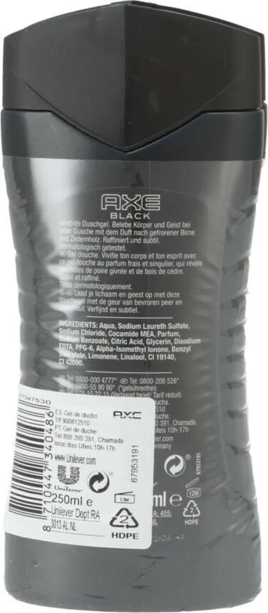 Axe 3in1 Black Douchegel - 2x250ml