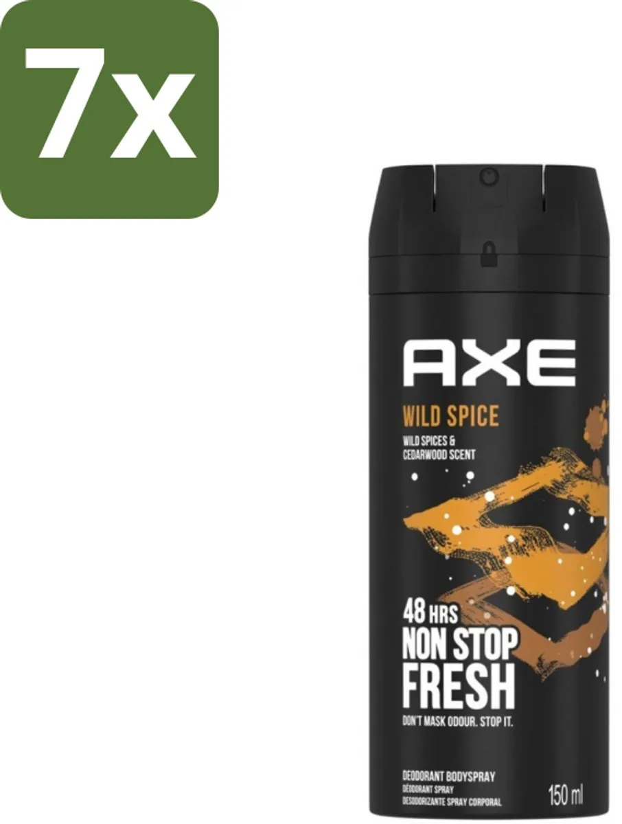 Axe Wild Spice Bodyspray 150ml - 7 Stuks