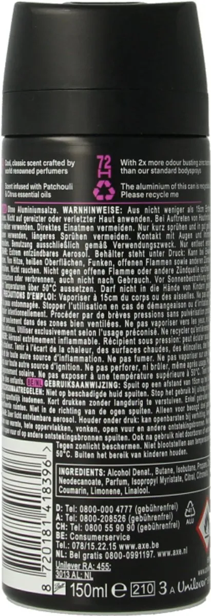 Axe Purple Patchouli Deodorant Spray 150ml