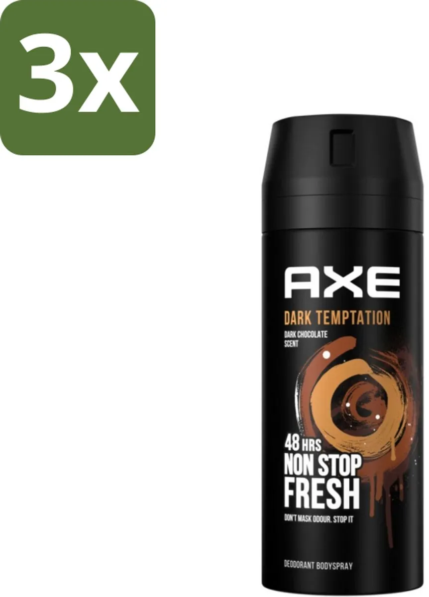 Axe Dark Temptation Bodyspray 150ml - 3 Stuks