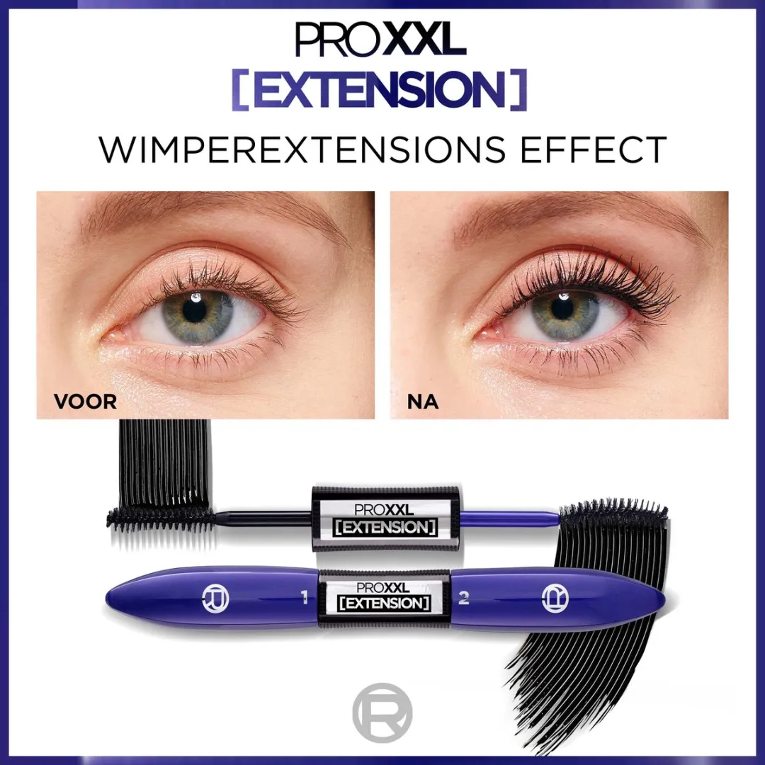 L'Oréal Paris PRO XXL Extension Mascara 24ml - 2 Stuks - Zwart
