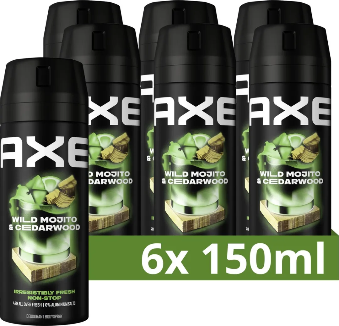 Axe Wild Mojito & Cedarwood Bodyspray - 6x150ml